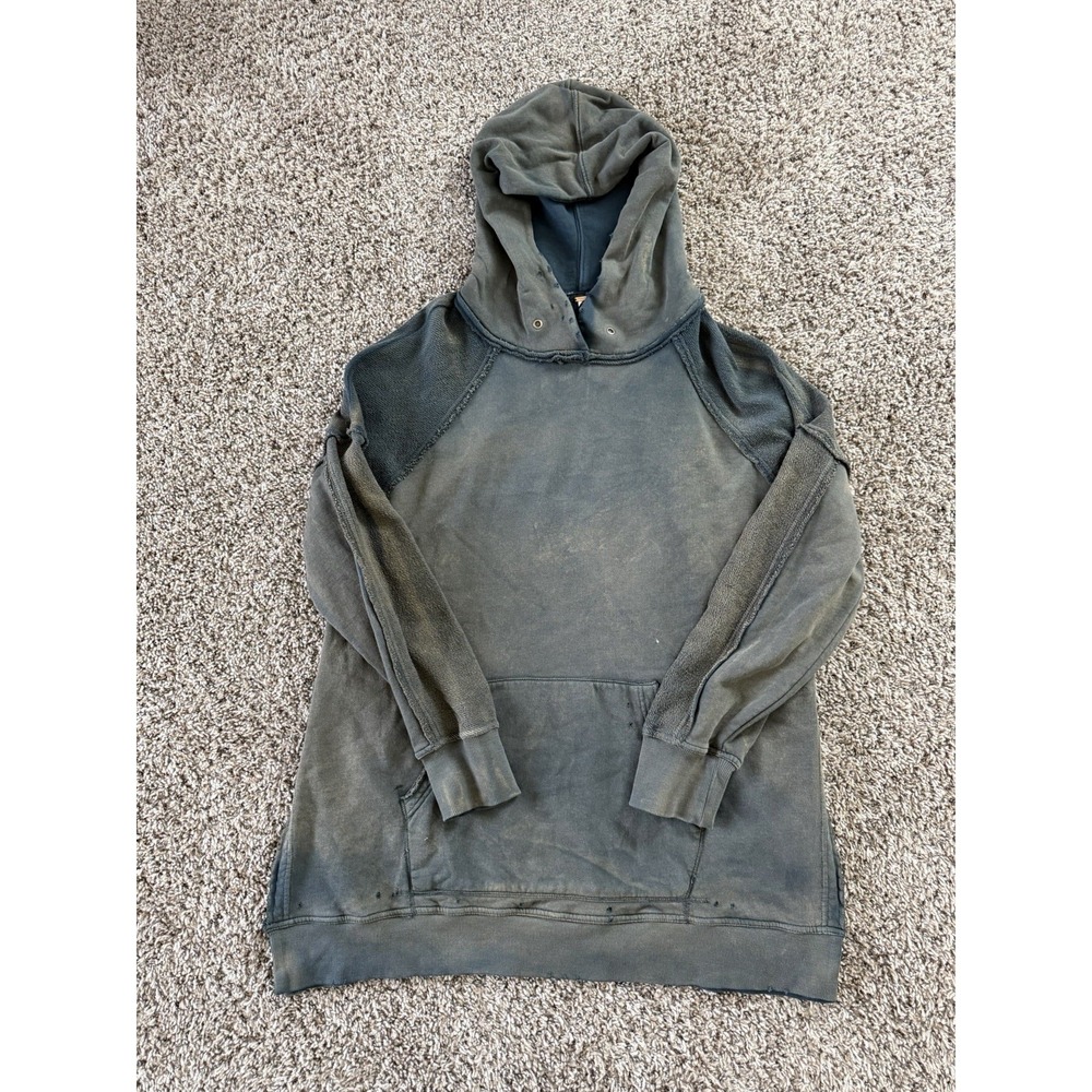 Free People Zoe Hoodie Tunic Top Cotton Oversized Ribbed Slouchy M